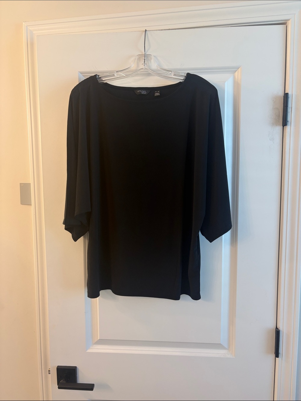 Attitudes by Renee Black Dolman Sleeve Tunic Top